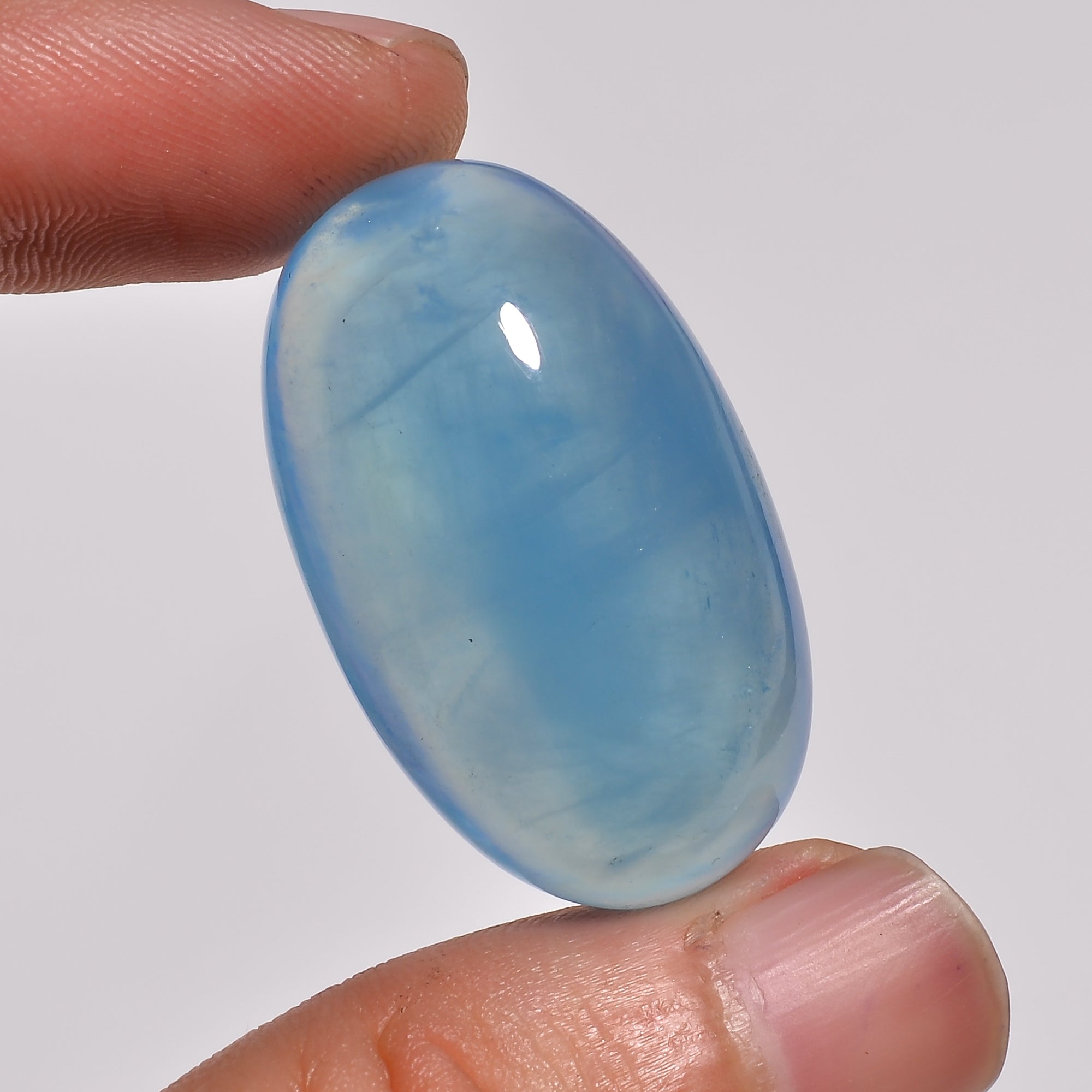 natural aquamarine oval shape cabochon loose gemstone